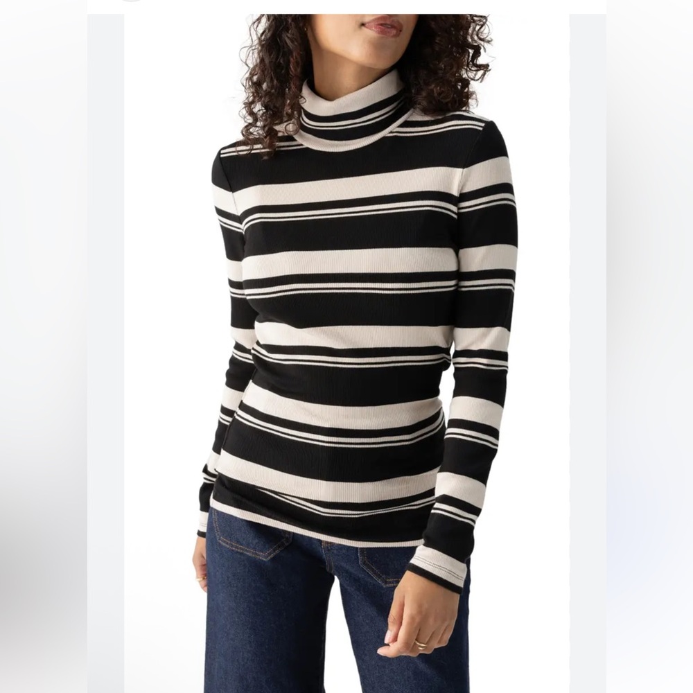 NWOT Sanctuary Striped Essential Turtleneck Sweater